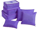 6 Conjunto de embalagem sob cama cubos de armazenamento containers baixo perfil na bagagem viagens Organizadores embalagem casa Kepping armazenamento pano saco de armazenamento (Purple)