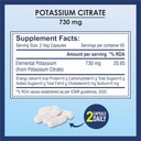 Citrato de potássio 730mg Suplemento, Suporta função renal e músculo saudável - 120 cápsulas vegetais