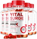 (5 Pack) Vital Surge MAX, VitalSurge Gummies MAX para homens de apoio, 1050 MG Fórmula de força máxima avançada, VitalSurge MAX desempenho masculino, Vital SurgeMAX homens chicletes