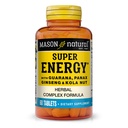Super Energia MASON NATURAL, feita com Guaraná, Panax Ginseng & Kola Nut para desempenho e energia ideais, fornecimento de 30 dias
