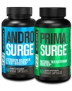 Booster de Testosterona de Fábrica Jacked para Homens Bloqueador de Estrogênio com Tongkat Ali - Androsurge Anti-Estrogen + Primasurge Natural Test Booster - para Crescimento Músculo, Vitalidade, Energia, Fonte de 30 dias