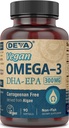 DEVA Vegan Omega-3 DHA-EPA 300MG – Sem Carrageenan, Não-peixe óleo derivado de algas, Não-GMO, 90 Gelatin-Free Softgels