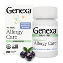 Genexa Alergia Cuidados Livre de Drogas, Não-Drowsy Alergia & Remédio descongestionante para Adultos . Vegan & Não-GMO .Alergia Homeopática Alívio Feito Limpo . Orgânico Acai Berry Flavor .. 60 comprimidos mastigáveis