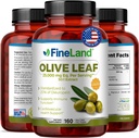 FineLand Olive Leaf Extract 50x – 25,000mg Eq. por Servindo 160 Vegan Caps, Olive Extract com 20% de Oleuropein .