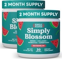 Simplesmente Blossom Nutrition Daily Greens & Superfood Powder + Colágeno + Probióticos para a Saúde Digestiva da Mulher & Bloating Alief. Ajude sua saúde Bloom - 2 meses de abastecimento - melancia