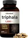 NatureBell Triphala Cápsulas Suplemento, 1.500mg Por Servindo □ Made with Organic Amla, Bibhitaki, Haritaki Fruit Powder – Suporta Saúde Digestiva – Dupla Força, Não-GMO