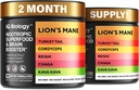 Kava Kava Root Cordyceps Lions Mane Reishi Mushroom Supplement, Nootropic Mushrooms Cápsulas Kava Kava Extract, Mushroom Vitaminas para Mulheres, Energy Mushrooms, Ashwagandha, Magnésio - 60 Caps (2 Pack)
