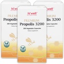 (Pacote de 3) Hi Bem Premium Própolis 3200 Flavonoid 96mg 250VegeCapsules