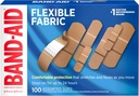 Band-Aid marca flexível tecido adesivo bandagens para cuidados de ferida e primeiros socorros, tamanhos variados, 100 CT