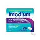 Imodium Multi-Symptom Relief Caplets com cloreto de loperamida e simeticone, Antidiarreia Medicina para o tratamento de Diarréia, Gás, Bloating, Cães & Pressão, Facil de abrir, 24 ct