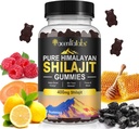 Chicletes Shilajit, Puro Himalaia Chicletes Shilajit com 100% Shilajit, Chicletes Orgânico Shilajit ricos em ácido fulvico 85+ Raso Mineral adequado para homens e mulheres, Não-GMO - 60 Gummy