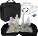 Caso organizador de jóias de viagem Bolsa de Binder para brincos, Anéis, Colar, Pulseira (Todos-Preto)