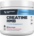 Laboratório Transparente Creatina HMB - Creatina Monohidrato em pó com HMB para o crescimento muscular, aumento da força, aumento da saída de energia e melhoria do desempenho atlético - 30 Servings, Strawberry Limonada