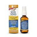 Rota Natural Asas de Prata Prata Colóide Prata - Suplemento de suporte Imune Líquido de força extra - 500ppm (2500mcg) - Spray de 2 onças