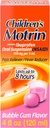 Medicina de suspensão oral de Motrin para crianças, 100 mg de Ibuprofeno, Redutor de Febre e alívio de dor para dores e dores menores Devido ao frio e gripe, livre de álcool, chiclete de bolha sabor, 4 fl. oz