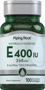 Piping Rock Vitamina E 400 UI Softgels 268mg 100 Cápsulas Softgel