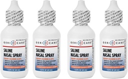 GeriCare Salina Pulverização nasal 1,5 FL OZ Hidratante Cloreto de Sódio 0,65% (Pacote de 4)