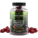 BUCKLEBURY 9-in-1 Natural Saw Pastilhas Palmetto com framboesa e sabor de romã - Suplementos de suporte à próstata com base em plantas para saúde da bexiga masculina, crescimento do cabelo e suporte urinário - 60 chicletes