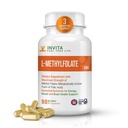 INVITA L-Metilfolato - Folato de metilo ativo de força profissional - Suplemento 5-MTHF de energia, humor e suporte imunológico - Sem OGM, sem glúten, sem enchimento (5 Mg)