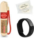 Pacote Repelente do Mosquito, 1 Pulseira Repelente do Mosquito, 1 Gel Roll-on, Pulseiras Repelentes do Bug, Dispositivos Repelentes do Mosquito Wearable, Preto