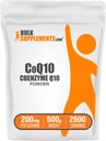 BulkSuplementos.com Coenzyme Q10 Pó - Coenzyme Q10 200mg Suplemento Nutricional - Sem glúten, 200mg por serviço, 500g (1.1 lbs) (Pacote de 1)