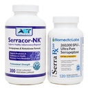 Serracor-NK (300) & Serra-RX 260.000 SU (120)- Bloco de Tecidos Cicatriz - Serrapeptase resistente ao ácido Enzima Proteolítica Sistémica