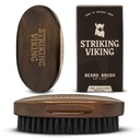 Escova Viking Barba para homens - cabo de madeira de faia de 4,3 polegadas, marrom - escova de barba de javali, desembaraçador de tamanho de viagem e redutor estático