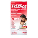 Medicamentos líquidos de suspensão oral de tilenol dos lactentes com acetaminofeno, redutor de febre do bebê e alívio da dor para dores e dores menores, garganta dolorida, dor de cabeça e dentes, cereja livre de tingimento, 1 fl. oz