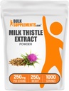 BulkSupplements.com Extrato de cardo de leite em pó - Suplemento de ervas, Suplemento de cardo de leite - sem glúten, 250mg por serviço, 250g (8.8 oz) (Pack of 1)