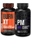 Fábrica Jacked Burn-XT Clinicamente estudada Perda de Peso Termogênico (60 Cápsulas) - Lean PM MAX Sleep Aid (120 Cápsulas) para Supressão de Apetite (180 Cápsulas)