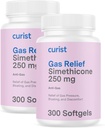 Curist gás alívio Simethicone 2 Pack - 250 mg Softgels (600 contagem) Alivio digestivo, Bloating alívio & Anti Flatulência comprimidos de gás para adultos ajuda gás e Bloating alívio (600 Softgels)