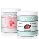 Kiala Nutrition Super Verdes, Verdes Orgânicos Pó, espirulina e chlorela Superfood Pó, Açúcar & Gluten Free Vegan, Spectra Mistura, Melancia e Misto Berry 2 Pack