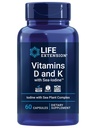 Vitaminas D e K com Iodo Marinho, Vitamina D3, Vitamina K1 e K2, Iodo Suporta Imune, Saúde Óssea, Arterial e Tiróide, Não-GMO, Sem Glúten, 60 Cápsulas
