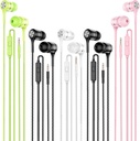Earbuds com fio com Microphone 5 Pack, fones de ouvido com baixo pesado, fones de ouvido de alta qualidade de som Compatível com iPad, laptop, MP3, Android Smartphones, se encaixa tudo 3,5 milímetros Jack Device