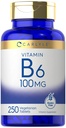 Carlyle Vitamina B6 100mg 250 Comprimidos Suplemento de cloreto de piridoxina