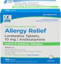 Qualidade Escolha 24 horas de medicina alergia, Alívio não-drowsy para Alergias internas e ao ar livre, Loratadine 10mg Anti-histamínico, para alívio de espirros, Nariz runny, Comichão & olhos aguados, 100 contagem