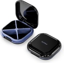 Caixa de pílulas pequenas, caixa de pílulas de viagem, organizador de pílulas portátil, recipiente de pílulas para compartimentos de bolso 4, suporte de medicina de viagem compacta diária para medicamentos de vitaminas (preto)