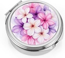 Caixa de pílulas Dynippy Caixa de pílulas com espelho bolso 3 Compartimento Medicina Caso Organizador de pílulas Vitamina para bolsa de bolso e viagem (Round, Silver-BloomBurst)