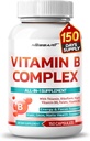 Complexo de vitamina B - Alta potência com tiamina, riboflavina, niacina vitamina B6, folato, vitamina B12 -Energia, Foco, Cabelo, Pele, Suporte de unhas - 150 Conde - Made & Tested in the USA