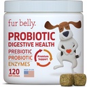 Probióticos para cães - Hot Spot Remedy para cães + Prebiótico - Mastigas de alergia do cão - Melhorar a digestão e aborrecimento da barriga, aliviar o gás e diarréia, probióticos do cão e enzimas digestivas, 120 dentes probióticos do cão