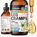 BIO KRAUTER Perna Cãibras Tintura com Quinino - Ginger & Camomila Extratos líquidos para Cãibras Pernas - Natural Álcool & Açúcar Free Formula - Vegan Drops 4 Fl.Oz.