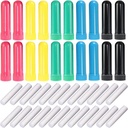 24 Pcs Essential Oil Aromatherapy Inaler, Refilável Nasal Inaler Blanks com Wicks não perfumados, cores variadas