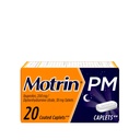 Motrin PM Pain Relief Caplets com 200 mg de Ibuprofeno e 38 mg de Difenidramina Ajuda para o sono, alívio da dor noturna para dores menores ajuda você a dormir e ficar dormindo, 20 ct