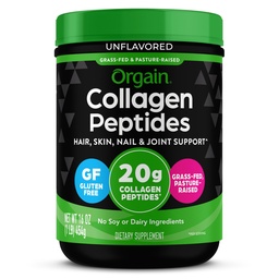 Órgão Hidrolisado Colágeno Peptídeos Pó para Mulheres e Homens, 20g Colágeno Feita de Grama, Sem sabor - Cabelo, Pele, unhas, & Suplemento de suporte conjunto, Paleo & Keto, Não-GMO, Tipo I e III, 1lb