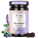 Bem-Estar Alado Gummies Sono Natural Sleepyhead para Mulheres - Prime Sleep Support Aid for Adults with 3mg Melatonin, L-Theanina, 5-HTP - Blueberry Lavander Flavored - 30 Servings