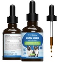 Bem-estar de animais de estimação Ouro Pulmão para Gatos - Suporte Imune Pulmão, Baixa Saúde Respiratória, Airways Abertos, Respiração Normal, Reishi, Coptis - Suplemento de ervas formuladas veterinárias - 2 oz (59 ml)