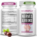 Mizzle Leg Circulation Supplement - Suporta Nerves, Veias com 1470mg, 8 em 1 Cápsula de Castanha, Diosmin, Hawthorn para alívio máximo em dedos dos pés, Pés, Tornozelos, Caldos, Pernas - Neuroflo