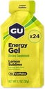 GU Energy Original Sports Nutrition Energy Gel, Vegan, Gluten-Free, Kosher, e Dairy-Free On-the-Go Energia para qualquer treino, 24-Count, Limão Sublime
