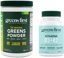 Greens First - Menta - 30 Servings - Greens Powder Superfood, 49 Superfoods, 15+ Frutas e vegetais orgânicos, Dairy Free, Vegan & Non-GMO - 9.86 oz e D3+K2 Vitaminas, 60 Cápsulas Vegetais