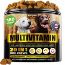 20-em-1 Dog Multivitamin Suplementos - Imunidade, Digestão, Conjunta e Apoio à Saúde do Coração - Vitaminas naturais do cão com Biotina, Msm, Cranberry, Glucosamina para cães - 180 Mastigações